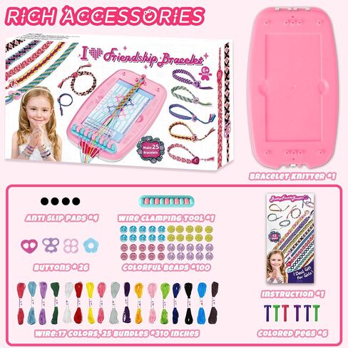 Friendship Bracelet Making Kit for Girls,169PCS Arts and Crafts Toy for Kids Ages 8-12, Birthday Gifts for Teen Girls Ages 7 8 9 10 11 12 Years Old, DIY Jewelry Bracelet String Maker Supplies Kit in Saudi Arabia