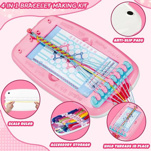 Friendship Bracelet Making Kit for Girls,169PCS Arts and Crafts Toy for Kids Ages 8-12, Birthday Gifts for Teen Girls Ages 7 8 9 10 11 12 Years Old, DIY Jewelry Bracelet String Maker Supplies Kit in Saudi Arabia
