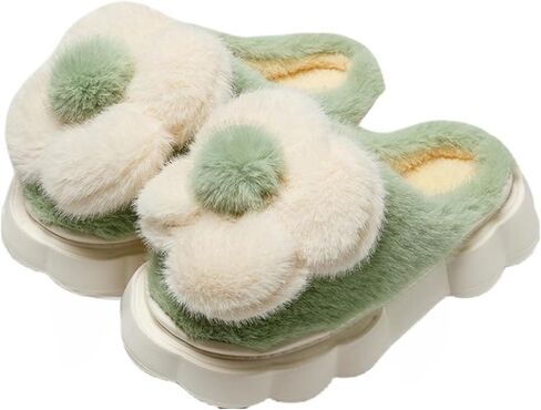 Women's slippers Funny plush flower slippers Warm anti slip winter slippers Soft adult home cotton slippers in Saudi Arabia