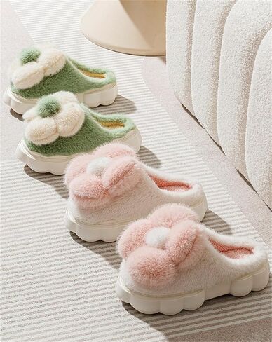 Women's slippers Funny plush flower slippers Warm anti slip winter slippers Soft adult home cotton slippers in Saudi Arabia