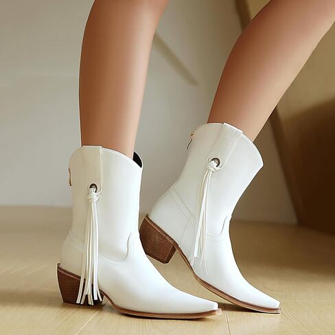 Scaoruki Women Fashion Cowgirl Ankle Boots in Kuwait