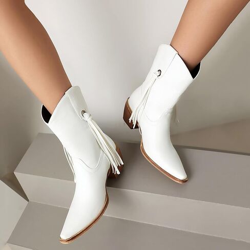 Scaoruki Women Fashion Cowgirl Ankle Boots in Kuwait