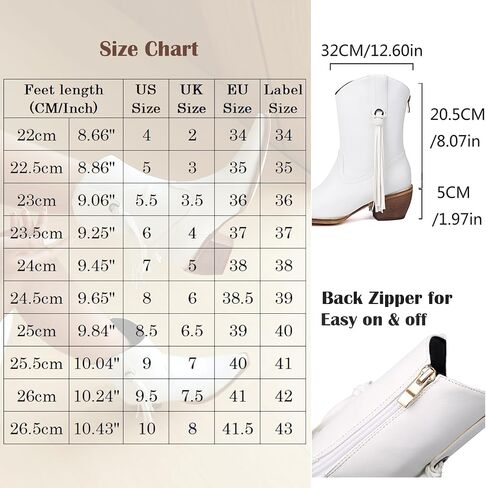 Scaoruki Women Fashion Cowgirl Ankle Boots in Kuwait