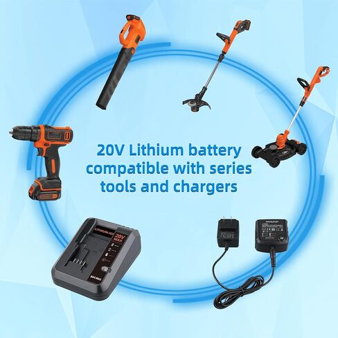 MANUFER 7.0Ah 20V 2pack LB2X4020 Lithium Ion Replacement for Black and Decker Universally Compatible with 20V LBXR20 LB20 LBX20 LBXR2020-OPE LBXR20B-2 LB2X4020 in Saudi Arabia