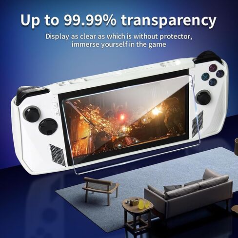 CLOKORIA Protective Case Compatible with ASUS Rog Ally 2023,3 in 1 Cover Case for Rog Ally with 2 Tempered Glass Screen Protector and 2 Thumb Grip Caps (White) in Saudi Arabia