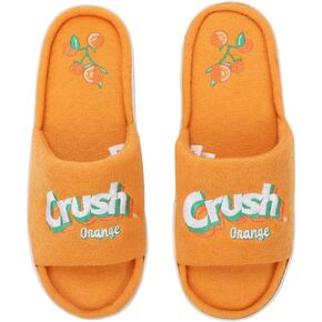 Orange Crush Orange Plant Adult Brown Open-Toed Slide Slippers