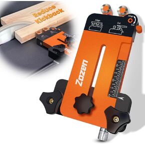 Thin Rip Jig+Feather Boards for Table Saw Jig Guide, 2in1 Woodworking Jigs, Make Repetitive Strip Cuts While Powerful Reducing Kickback, Directly Data without Calculation, Safety Table Saw Accessories