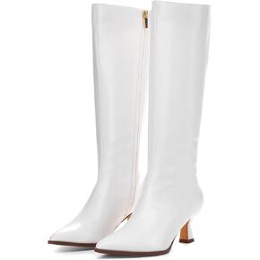GENSHUO Knee High Boots Women Pointed Toe 2.3 Inches Kitten Heel Tall Boots Classic Fashionable Long Boots with Side Zipper Winter in Kuwait