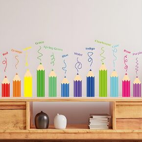 Classroom Wall Decals Colorful Handprint Crayon Wall Stickers for Kidsroom Daycare Nursery Bedroom Classroom Playroom Living Room Wall Décor
