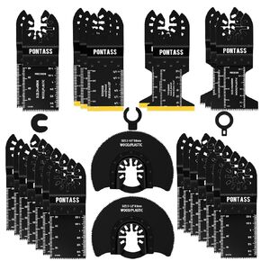 27 PCS Oscillating Tool Blades 6 Types Oscillating Saw Blades for Metal Nails and Wood Plastic Universal Titanium Multitool Blades Kits Meet Your Different Needs Fit Bosch Dewalt Ryobi Milwaukee