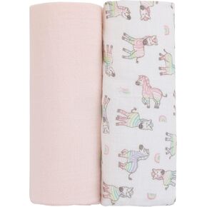 قماط نوجو رينبو زيبرا باللون الوردي واللافندر والرمادي شوتنج ستار 100% قطن 2 قطعة من الموسلين in Kuwait