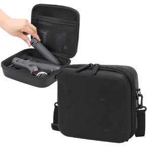 OM 6 Case, Portable Small Leather PU Case for DJI Osmo Mobile 6 Gimbal Stabilizer and Accessories, Protective Hard Travel Carry Case with Shoulder Strap