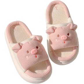 Cute Pig Shape House Slippers for Women,Indoor Outdoor Cartoon Animal Slippers for Girls,Thick Sole Bedroom Slippers