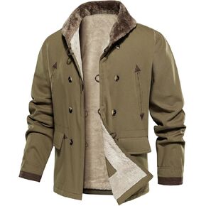 INVACHI Men's Sherpa Lined Jacket Warm Winter Fleece Lined Coat Shearling Cowboy Jacket Trucker jacket for Fall&Winter