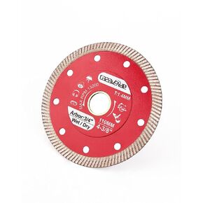 Casaverde 4-3/8" Porcelain Saw Blade with 3/4" Arbor,Super Thin Turbo Tile Blade Wet or Dry Cutting for Ceramic Tile, Granite Marble Porcelain Tiles