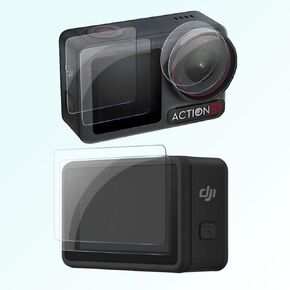 Screen Protector appliable for DJI Osmo Action 5 Pro LCD + Small Screen + Lens Protector [2+2+2 Pack] Tempered Glass Scratch resistance Easy Installation