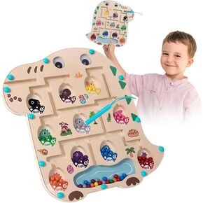 Dinosaur Magnetic Color and Number Maze Toy,Preschool Learning Sensory Montessori Toys for Ages 3-4-5-6 Years.Educational Toys for Toddlers.Toys for Boys and Girls Aged 3-6 Years