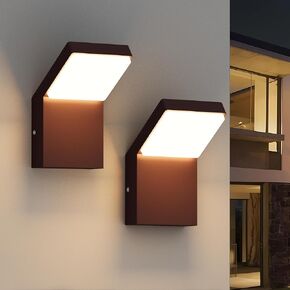 Aipsun Outdoor Wall Sconce Modern LED Porch Wall Lights Gold Exterior Lighting Fixtures IP65 Outdoor Wall Mount Sconces Light 3000K Warm Light (2 Pack)