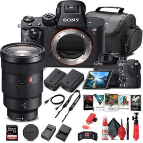 Sony Alpha a7R II Mirrorless Digital Camera (Body Only) (ILCE7RM2/B) + Sony FE 24-70mm Lens + 64GB Memory Card + Corel Photo Software + Case + NPF-W50 Battery + Card Reader + More (Renewed)