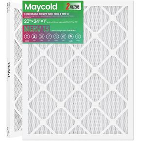 Maycold 14x18x1 Air Filter Plated Furnace AC Air Replacement Filter, Actual Size: 13.70" x 17.70" x 0.75" (14x18x1 (6-PACK) MERV13)