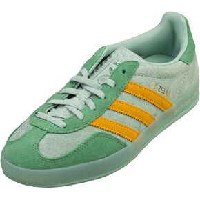 adidas Gazelle Indoor Womens Sneaker Suede (Green Crew Yellow, 8)