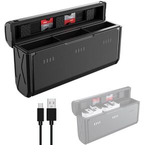 Battery Charger Set for GoPro Hero 12 11 10 9, Supports Fast Charging, Can Charge Three Batteries simultaneously, 2 TF Card Storage, LED Display Power Query (Battery Charger)