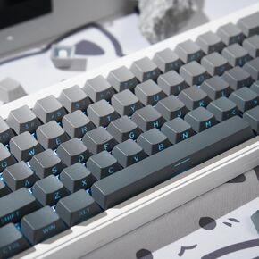PBT Keycaps, Side Printed Shine Through Keycap Set, Gradient Green Keycaps Cherry Profile 133 Keys, Double Shot Backlit Key Caps for Mechanical Gaming keyboard keys