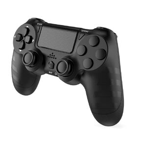 وحدات تحكم Liu2mei اللاسلكية لأجهزة PS4/Pro/Slim والكمبيوتر الشخصي/iOS/Android، لوحة ألعاب مع بطارية 1000 مللي أمبير في الساعة، اهتزاز مزدوج، مستشعر حركة 6 محاور، مقبس صوت (أسود)