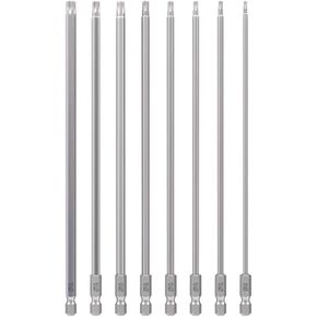 8Pcs Screwdriver Bit Set, T8/ T-10/T15/T20/T25/T27/T30/T40 Magnetic Hex Shank for TORX Screwdriver Bit Set, 200mm Length