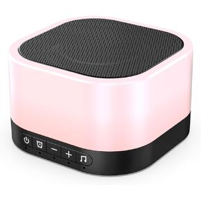Sound Machine White Noise Machine with 25 Soothing Sounds 12 Colors Light with 10 Adjustable Levels 32 Adjustable Volumes 5 Timers Portable Sleep Therapy for Adults Kids Baby（Black）