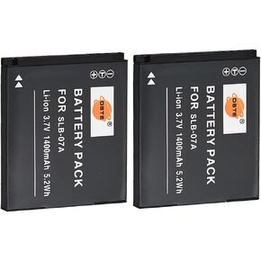 DSTE 2-Pack SLB-07A SLB-07B Li-ion Battery Compatible with Samsung PL150 ST45 ST50 ST500 ST550 ST560 ST600 TL100 TL210 TL220 TL90