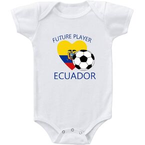 Baby Bodysuit Future Soccer Player Ecuador Funny Cotton Boy & Girl Clothes White