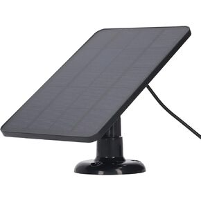 Solar Panel Installation Kit, Outdoor Solar Panel 4W Battery Charger Micro USB Camera Charging Solar Panel for Solar Courtyard Lighting Small Household Lighting Systems (Black)