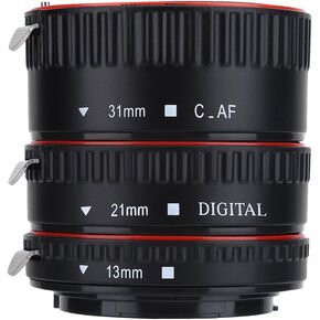 Auto Focusing Macro Extension Lens Adapter Tube Rings Set 13mm & 21mm & 31mm for Canon for EOS EF Mount, Can Keep The Light Metering and Auto Focusing