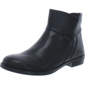 David Tate Womens ANIA Leather Stacked Heel Ankle Boots