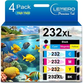 مجموعة خراطيش حبر LEMERO 232XL مُعاد تصنيعها لخرطوشة حبر Epson 232 232 XL T232 تعمل مع طابعة Epson Expression Home XP-4200 XP-4205 Workforce WF-2930 WF-2950 (5 عبوات) in Kuwait