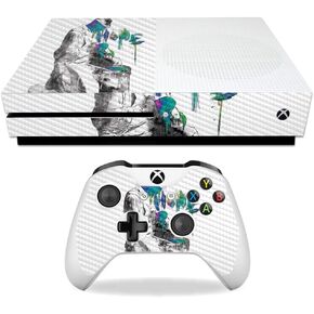 MightySkins Carbon Fiber Skin for Microsoft Xbox One S - Dedication | Protective, Durable Textured Carbon Fiber Finish | Easy to Apply, Remove, and Change Styles | Made in The USA