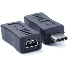 USB C to Mini USB Adapter, 2 Pack USB Type C Male to Mini USB Famale Converter Adapter Suitable for Phone and Tablet(TypeC Male/Mini Female)