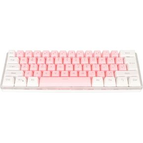 60% Wired Gaming Keyboard, 61 Keys RGB Backlight Compact Mechanical Keyboard with Ergonomic Design, Portable Keyboard for Business Travel Gaming (White),
