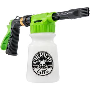 Chemical Guys Foam Blaster 6 Foam Car Wash Gun and Chenille Premium Scratch-Free Microfiber Wash Mitt, Lime Green - (Car Wash Foamer Connects to Any Garden Hose) EQP365 (2 Items)