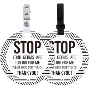 PLIGREAT 2 Sets Stop Dont Touch Baby Sign for Newborn Baby Girls Boys Please Stop Touching Baby Reminder Signage for Baby Carrier Prams Carrycot Decor Stroller Hanging Sign Tag Preemies Shower Gift