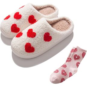 Cute Pattern Strawberry Slippers Warm Soft Bedroom Shoes Fuzzy Slippers Indoor Outdoor Non Slip Memory Foam Slippers For Women Men