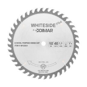 Whiteside Cross Cut Blade 10" 40 Teeth 5/8" Arbor ATB Grind 157357297225