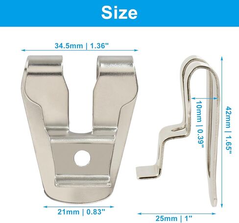 12 قطعة خطاف حزام مع براغي، نيكل مصقول 633586002 636181001 مشابك حزام لأداة الطاقة in Kuwait