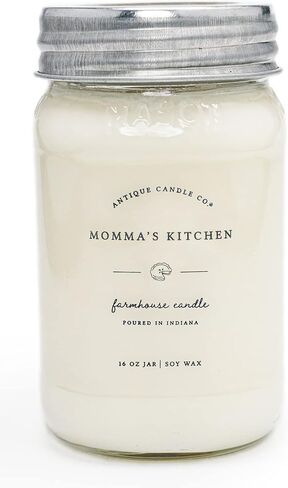 Antique Candle Co.® شمعة شمع الصويا بوزن 16 أونصة، وقت احتراق 80 ساعة، فتيل القطن، شمعة ميسون جار (كعكة التوابل) in Saudi Arabia