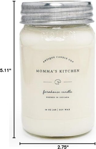 Antique Candle Co.® شمعة شمع الصويا بوزن 16 أونصة، وقت احتراق 80 ساعة، فتيل القطن، شمعة ميسون جار (كعكة التوابل) in Saudi Arabia