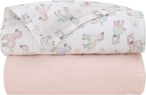 قماط نوجو رينبو زيبرا باللون الوردي واللافندر والرمادي شوتنج ستار 100% قطن 2 قطعة من الموسلين in Kuwait