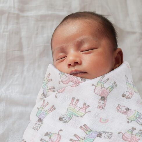 قماط نوجو رينبو زيبرا باللون الوردي واللافندر والرمادي شوتنج ستار 100% قطن 2 قطعة من الموسلين in Kuwait