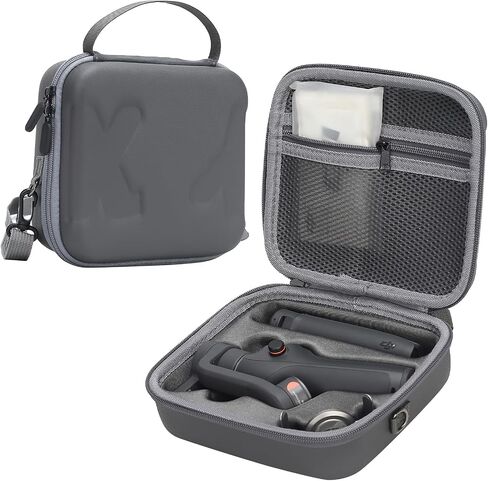 OM 6 Case, Portable Small Leather PU Case for DJI Osmo Mobile 6 Gimbal Stabilizer and Accessories, Protective Hard Travel Carry Case with Shoulder Strap in Saudi Arabia