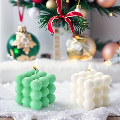 2PCS Bubble Candle, Cube Soy Wax Bubble Candles, Handcrafted Natural Scented Aesthetic Bubble Candle Set for Home Bedroom Decor, Birthday Mothers Day Gifts in Saudi Arabia